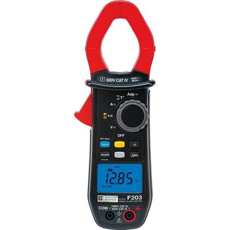 Chauvin Arnoux – Pince multimètre TRMS 600AAC/900ADC P01120923 – Plage de courant jusqu’à 600A AC – Tension jusqu’à 1000V – CAT III 1000V / CAT IV 600V