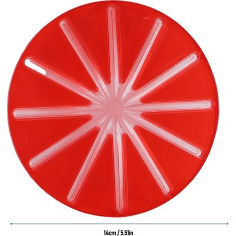 Splash guard for stand mixer with 6-wire whisk – Round red splash guard made of ABS and thermoplastic rubber (1/4)