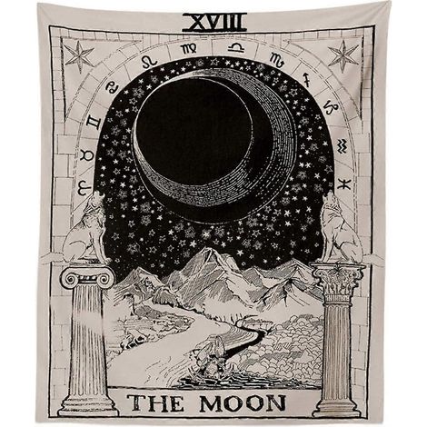 Tapisserie Tarot Lune Étoile et Soleil Tapisserie Divinatoire Décoration Murale Chambre Décoration Intérieure Mystique (1/5)