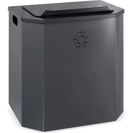 cestino da parete fami per pannello foro quadro in acciaio antracite 38,7x27,7x39,4 cm (1/3)