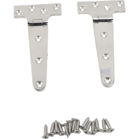 GARRYFIZH Charnière en T en acier inoxydable 316 de qualité marine pour trappe de bateau avec vis, pour porte et fenêtre de bateau ou yacht (lot de 2)