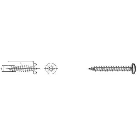 TORNILLO PARA MADERA CABEZA CILINDRADA PHD 4.016MM - 5 STO - 520 416 (1/2)