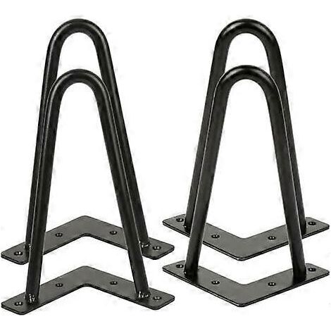 Pieds de table en métal, antirouille et résistants à la décoloration, avec trous de fixation pour vis, adaptés au remplacement des pieds de tables et de chaises de maison. (1/5)