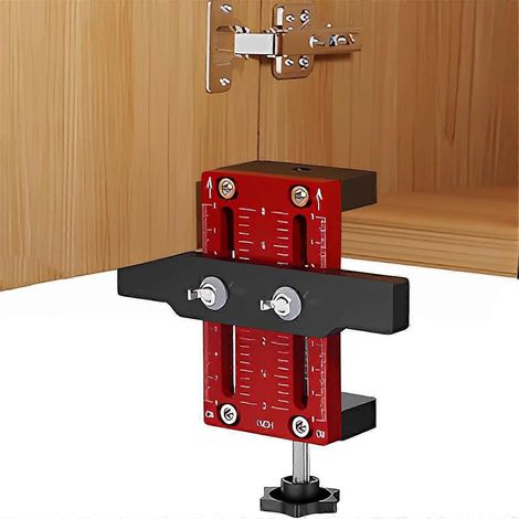 Gabarit de positionnement réglable pour portes d'armoires, gabarit de montage de porte d'armoire polyvalent pour le travail du bois (1/5)