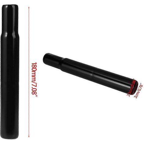 Tige de selle en acier pour vélos enfants, tube de 25,4 x 180 mm, noir, rouge, bleu