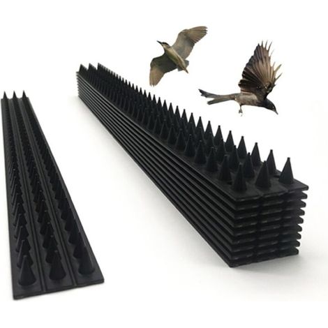10er-Packung Vogelabwehrspitzen aus Kunststoff – Hohe Flexibilität, Diebstahlsicherung für Zäune und Mauern, Schwarz