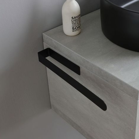 Porta Asciugamano Per Fianco Mobile Nero Opaco Acciaio Inox