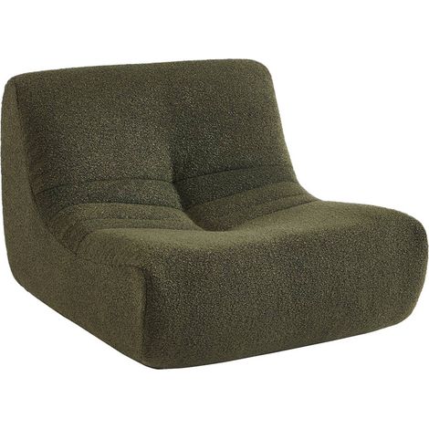 Children's armchair in textured boucle fabric khaki green 63x67x45 cm - Sokol Kid