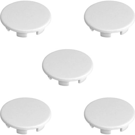 cyclingcolors 5x Tappi per Fori Plastica Tappini Bianchi a Scatto Chiusura Fori Copriforo Chiudere Buchi Mobili Fori Trapanati, Ø25.4mm (1) (1/2)