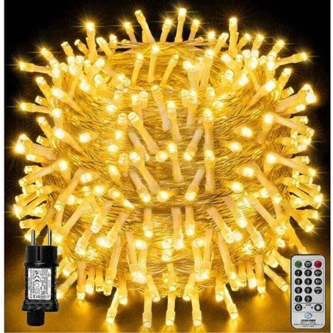 100m 1000LED LED String Lights, IP44 Waterproof Christmas Lights with Remote Control and Timer, 8 Modes, Warm White MUMU (1/4)
