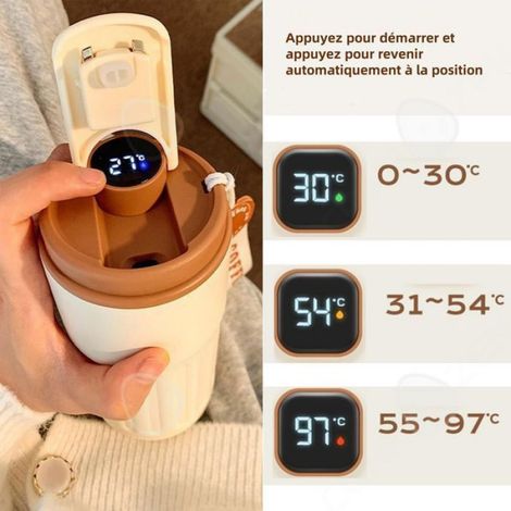 C 450ml mug lsotherme portabilité tasse isolée sous vide thermos tasse en avec affichage cadeau de Noël de Étiquette (1/4)