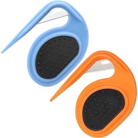 Lot de 2 peignes démêlants pour chiens et chats, pour l'entretien du pelage (orange + bleu) (1/4)