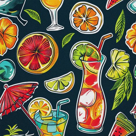 TISSUS DÉCORATIFS D'EXTÉRIEUR OXFORD - Motif Cocktail  DX8412 (1/5)