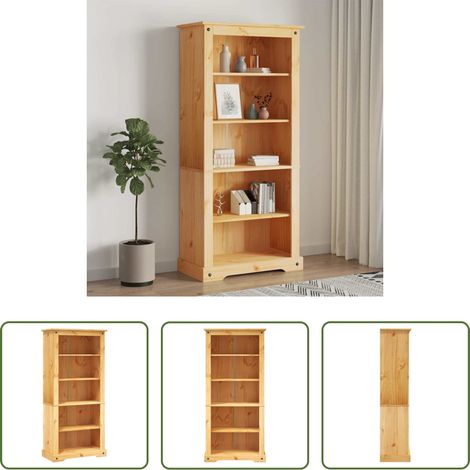 Bücherregal - Bücherschrank 5 Fächer Mexiko-Stil Kiefernholz 80x40x170 cm (1/5)