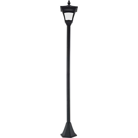 Lampadaire d'extérieur - Éclairage Solaire 10 Lumens - Lanterne Jardin Noire Résistante aux Intempéries - 15x15x120cm (1/5)