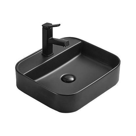 Mexen Sofia lavabo sobre encimera 50 x 40 cm, negro mate - 22155085 (1/2)