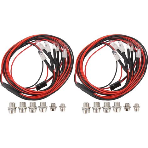 Kit Éclairage Voiture RC Universel Blanc Rouge Bleu 6 LED pour HSP, Redcat, Axial SCX10, D90, HPI (1/5)