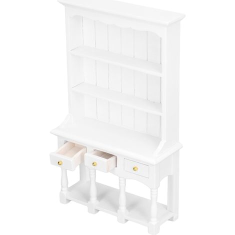 Bibliothèque miniature en bois pour maison de poupée à l'échelle 1:12, meuble et accessoires de décoration (1/5)
