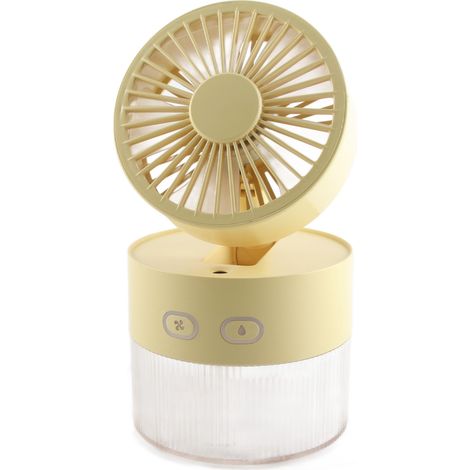 Mini ventilateur refroidisseur d'eau pliable, ABS USB brumisateur électrique pour bureau maison bibliothèque jaune (1/5)