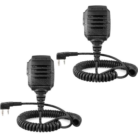 Microfono/altoparlante per walkie talkie RS114, impermeabile IP54, con connettore a 2 pin, compatibile con Retevis RT24 RT27 RT22 RT21 RT28 RT617 RT618 RT619 Baofeng UV-5R BF-888S Kenwood (2 pezzi)