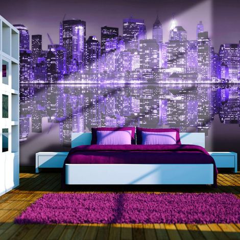 Papier peint dans le violet nyc - 250 x 193 cm (1/4)