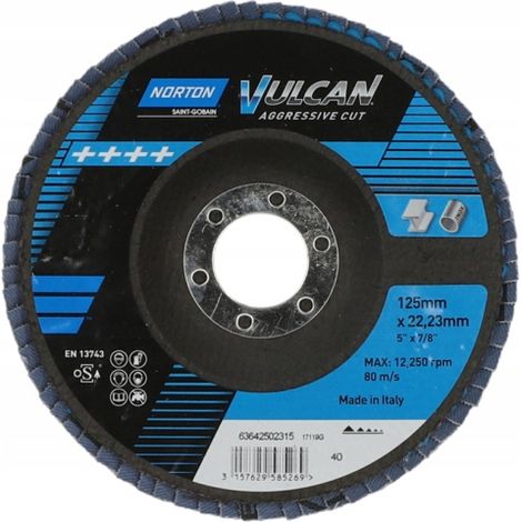 Disco lamellare Norton Vulcan R842 P40 da 125 mm (1/5)