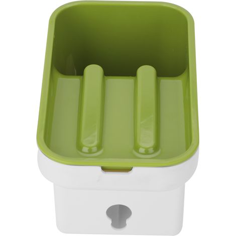 Étagère de cuisine en ABS avec outil de nettoyage de la vaisselle et éponge de séchage (verte)