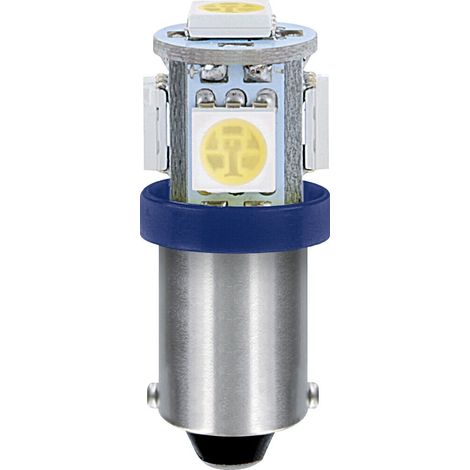 24V Led Series - 5 SMD x 1 chip - (T4W) - BA9s - 20 pz  - Scatola - Blu - Doppia polarità (1/3)