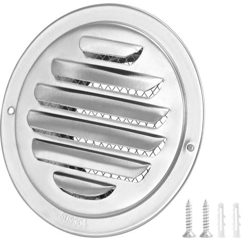 Rundes Lüftungsgitter aus Edelstahl 304, für Küche und Bad – 100 mm (1/4)
