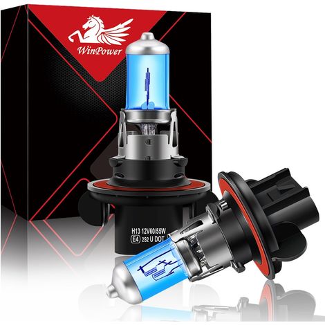 H13 / 9008 / P26.4t Halogen Headlights 60/55W 5000K Warm White High Beam/Low Beam Lamp 12V Car Auto Car Bulb, 2 Pieces (1/5)