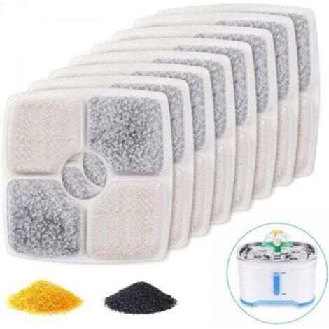 Pet Water Fountain Filters, 8 Replacement Filters for Pet Water Fountains, Square Filters for Cat and Dog Water Fountains (1/5)