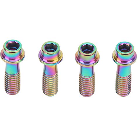 Set mit 4 M6x18 mm Bremshebel-Befestigungsschrauben aus Titanlegierung für Fahrräder, leicht und farbenfroh. Mountainbike-Zubehör. (1/5)