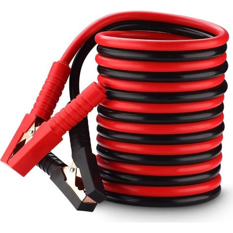 Câbles de démarrage d'urgence avec pinces entièrement isolées, câble en cuivre fin, 2,5 m (8,2 pi), pour batterie de voiture. (1/5)