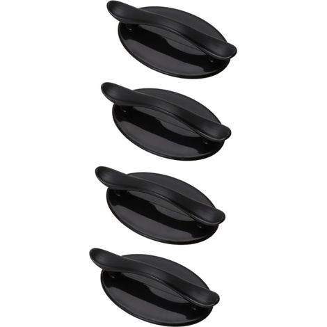 Set mit 4 selbstklebenden schwarzen Kunststoffgriffen für Türen, Fenster, Schränke, Schubladen und Möbel