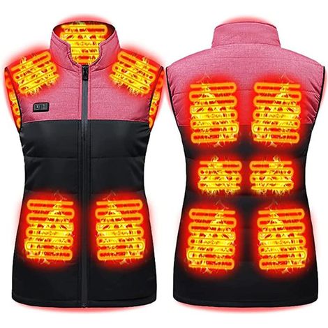 Vêtements de travail-Veste Chauffante Pour Homme Femme avec 4 Zones de Chaleur et 63 Réglages de Chaleur Veste Chauffante Électrique avec Chargeur USB ,lavable en machine.Black XXXL (1/5)