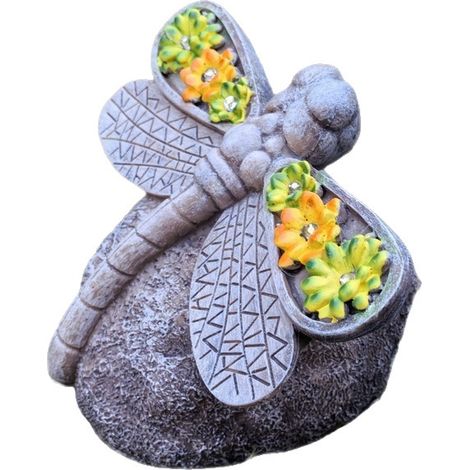 Décorations de jardin libellules, équipées de lampes solaires, parfaites pour la décoration de terrasses et balcons(cuivre) (1/5)