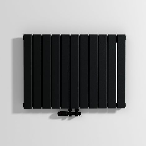 Radiateur plat 600 x 836 mm, monocouche, horizontal, noir mat (1/5)