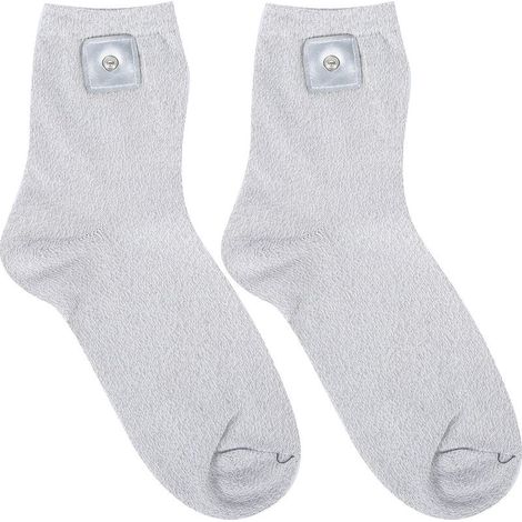 Chaussettes de Massage Conductives en Fibre d'Argent, Électrodes pour Thérapie (Cuir PU sur un Côté) (1/5)