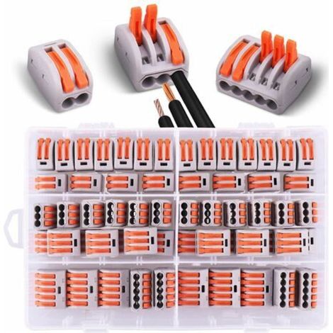 60 pieces Electrical connectors with control lever, 30pcs 2 inputs, 20pcs 3 inputs, 10pcs 5 inputs (1/4)