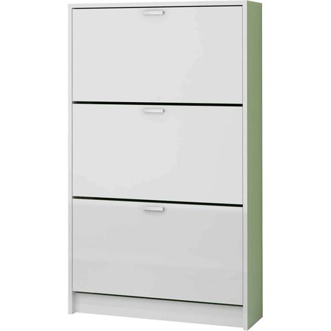 Mueble Zapatero Pili con 3 trampones en blanco. 70 cm(ancho) 120 cm(altura) 25 cm(fondo) (1/7)