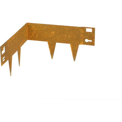 Wovar – Bordure en acier corten flexible 16 cm – Angle droit intérieur – Résistance à l'oxydation – Esthétique vintage moderne