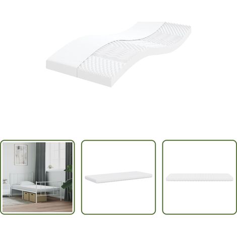 vidaXL Matratze 20 ILD - Schaumstoffmatratze Weiß 90x200 cm 7-Zonen Härtegrad 20 ILD (1/5)