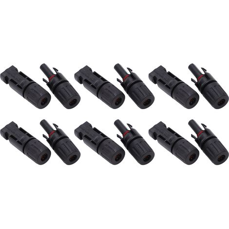 Kit de 12 connecteurs photovoltaïques solaires IP67, broches étamées en cuivre, mâles et femelles, pour l'industrie, 1000 V, 30 A (1/5)