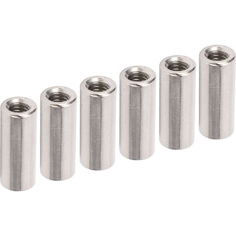 20 écrous de raccordement ronds M6x1,0, écrous de raccordement de tige de 10 L25 mm, manchon fileté en acier inoxydable (1/5)