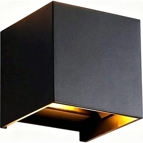 Applique murale LED noire extérieure/intérieure 12W, étanche IP54, idéale pour l'éclairage extérieur. (1/5)