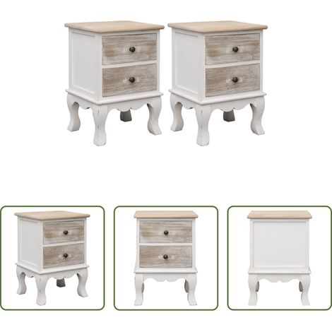 Table de chevet bois - 2 pcs Tables de chevet 35x30x50 cm Bois de Paulownia (1/5)