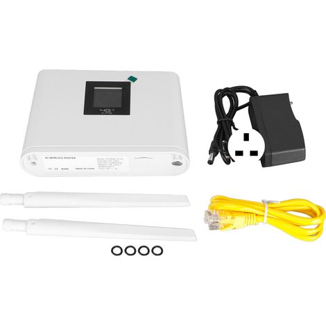 Routeur WiFi 4G 150Mbps avec emplacement carte SIM standard, écran LCD, support jusqu'à 20 appareils, hotspot mobile pour Europe/Asie, adaptateur UK 100-240V. (1/5)
