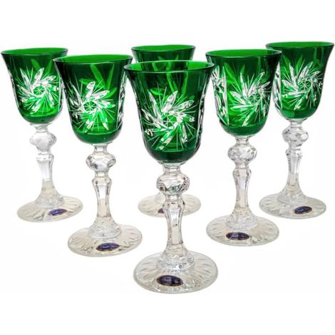 Copas de licor de cristal esmeralda de 60 ml. Molinillo de aceitunas (6 unidades). (1/5)
