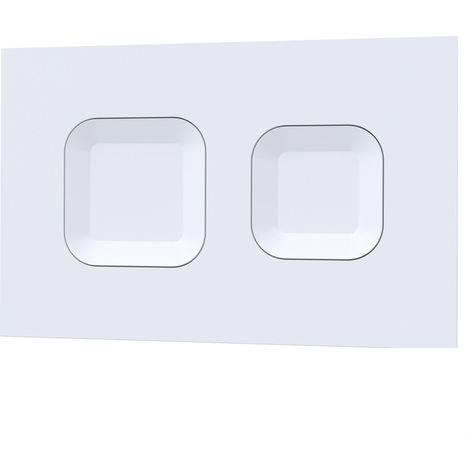 Square Dual Flush Push Button White