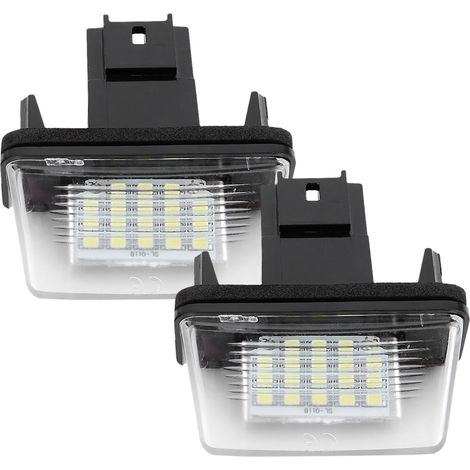 2x Plaques d'immatriculation LED 18 LED Citroën C3 2002-2009, Feux de plaque gauche et droite (1/5)